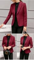 Blazer Elegante para Mujer Traje de Oficina Formal de Talla Delgada Chaqueta con Bolsillos - details 2