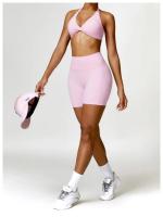 Mujeres Sexy belleza espalda gimnasio correr Push Up Yoga deportes sujetadores transpirable envuelto Yoga deportes sujetadores copa triangular ropa interior femenina - details 5