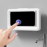360 ° Caja giratoria para teléfono móvil para baño, soporte autoadhesivo impermeable para teléfono de ducha, soporte para teléfono móvil con pantalla táctil antiniebla - details 3