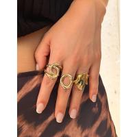 Juego de Anillos Geométricos Asimétricos para Mujer - Bisutería Urbana de Lujo, Diseño Vanguardista con Toque Hip-Hop, Joyería de Acero Quirúrgico y Titanio - details 3