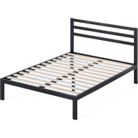 Cama 90x190 cm - Altura 36 cm con almacenaje debajo de la cama - Estructura de cama de plataforma de metal con cabecero - Negro - details 20