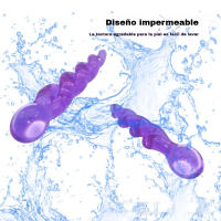 Enchufe Anal de Cristal Violeta Azul y Morado Desechado Silicona para Mujeres y Hombres - details 2