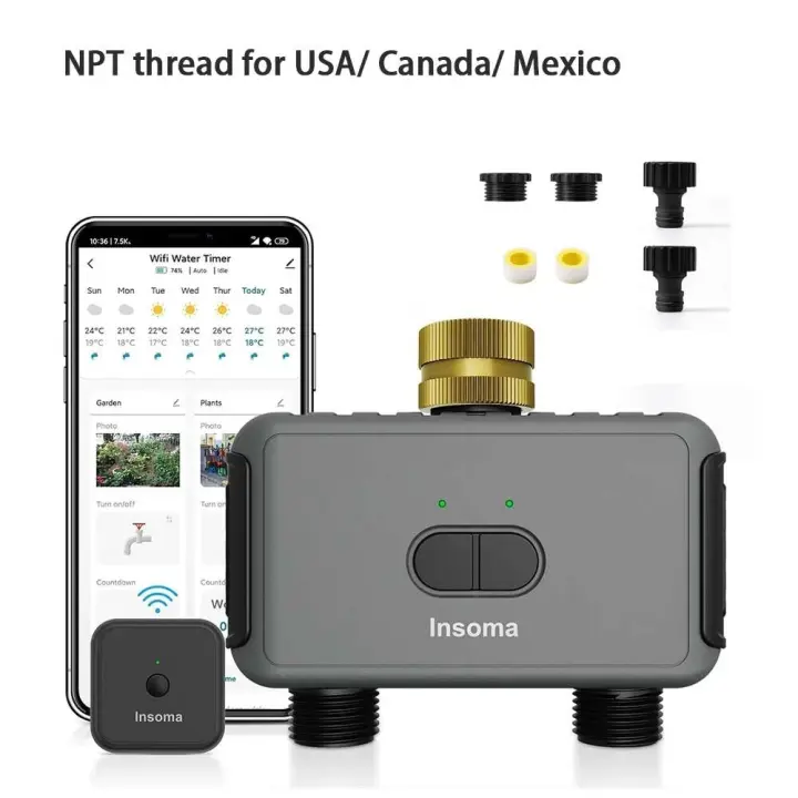 Inoma Timador de Agua Gateway de Doble Manguera para Jardín Automático de Riego - 1