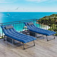 Taburete de Playa Plegable con Almohada 190x68x31cm 4 Posiciones Ajustables Carga de 300lbs - details 9