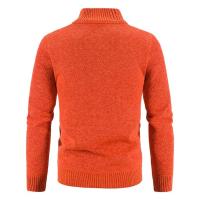 Suéter de punto con cuello abierto para hombre, abrigo de lana con cremallera de Color sólido adelgazante, Top para hombre - details 10