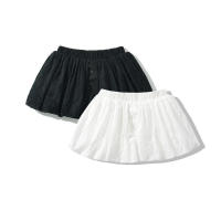 Minifalda de ballet para mujer, falda patinadora con bordado blanco y negro, cintura elástica, para baile, 2025 - details 1