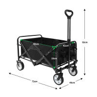 Carro de Mano Plegable Carrito de Playa y Transporte para Jardín Casa Almacén 4 Ruedas, todoterreno - details 2