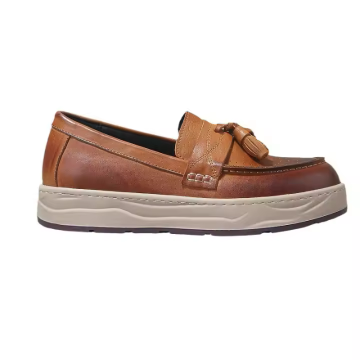 Zapatos de cuero de vaca puro de alta gama, cuero genuino, suela suave y transpirable de piel de vaca de primera capa. - 1