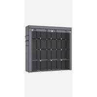 SONGMICS Armario de tela, armario portátil con barras para colgar, perchero, plegable, guardarropa, para dormitorio, estudio, 140 x 43 x 174 cm, gris RYG02GY - details 11