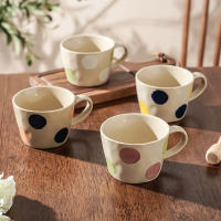 Taza de lunares de color cerámico Vintage, taza de café para el hogar, arcilla japonesa simple ins, pintada a mano, nórdica - details 1