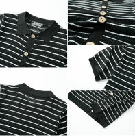 Nuevo suéter de punto de verano para hombres, camisa POLO informal de lana a rayas para hombres - details 13