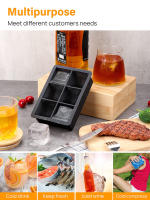 Bandeja de silicona para cubitos de hielo con tapas, molde cuadrado para hacer hielo sin BPA 6/8, reutilizable y Flexible para whisky y cócteles - details 6