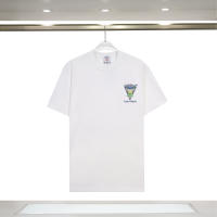 Camiseta Deportiva de Algodón Puro para Hombres Cuello Redondo, Estampado de Logotipo Delantero, Estilo Casual para el Verano - details 0
