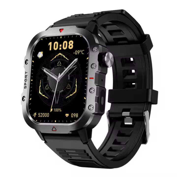 Reloj inteligente militar para hombres: llamada, monitor de frecuencia cardíaca, linterna, resistente y adecuado para uso en ext - 1