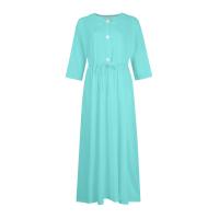 Vestido de Verano para Mujer 2024 Moda Casual con Cuello de Corbata Mangas 3/4 Botón de Cierre - details 15