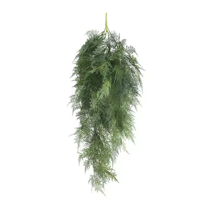 Planta de helecho colgante Artificial de 90cm, planta verde elegante de plástico, hojas, plantas colgantes falsas realistas, decoración para el hogar y el jardín - 1