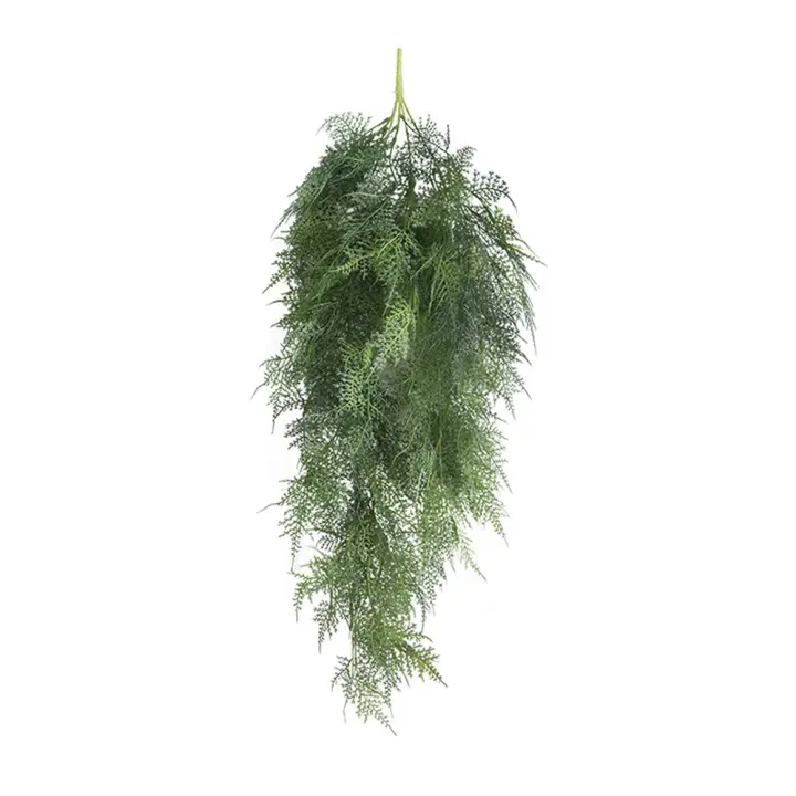 Planta de helecho colgante Artificial de 90cm, planta verde elegante de plástico, hojas, plantas colgantes falsas realistas, decoración para el hogar y el jardín - 1