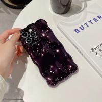 Funda de teléfono con borde rizado ondulado y arrugado chapado de lujo para iPhone 16 15 12 13 14 Pro Max 3D Unevenness cubierta protectora de cámara suave - details 7