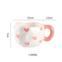 Taza de Cerámica Estilo Coreano Hecha a Mano 300ML Taza de Café Desayuno con Diseño de Flor Pintada a Mano Ideal para Desayuno, Leche de Mañana, Té de la Tarde - details 11