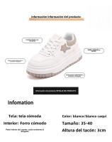 Zapatos Blancos De Cuero Con Plataforma De Zapatos De Mujer, Nuevos Zapatos Deportivos Casuales De Moda - details 7