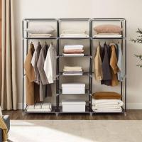 RYG12B Armario Armario organizador, Textil Plegable, Color Negro, 150 x 45 x 175 cm - details 7