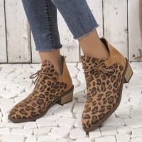 Botas de tacón alto para mujer, botas cortas estampadas informales, zapatos para mujer - details 1