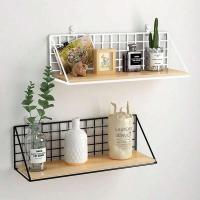 Estantes montados no perforados, perchas de madera para salón, cestas de iluminación para dormitorio, decoraciones de pared, organizadores - details 1