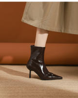 Moda nueva hebilla de cinturón stiletto botas cortas de mujer - details 17