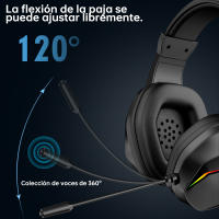 Auriculares inalámbricos para juegos con sonido envolvente 7.1 y control de volumen con cancelación de ruido, funcionan con PS4, PS5, Xbox, Switch, PC y dispositivos móviles, auriculares para juegos USB. - details 5