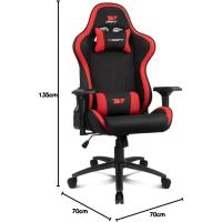 DR110 - Silla Gaming Profesional, Tejido Tejido Alta transpirabilidad, reposabrazos 4D, Ruedas silenciosas, pistón Clase 4, inclinación, cojín Lumbar y Cervical, Color Negro - details 38