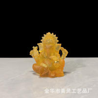 Adorno de cristal de agua de resina india, artesanías interiores para el hogar, estatua de Dios con trompa de elefante Ganesha - details 9