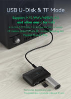 VAORLO-receptor de Audio con Bluetooth 5,4, transmisor compatible con USB, tarjeta TF, reproducción de 3,5mm, AUX, estéreo, HIFI, sin pérdidas, adaptador inalámbrico de música - details 8