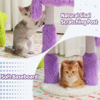 PAWZ Road Árbol para gatos de felpa con condominio grande, postes rascadores, torre pequeña para gatos de interior, linda casa cama para gatitos, juguetes para gatos - details 6