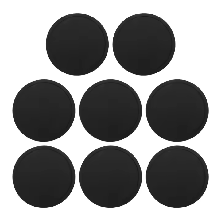Posavasos de silicona para bebidas, color negro, juego de 8, antideslizantes, redondos, suaves, elegantes y duraderos, fáciles de limpiar, color negro - 1