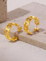 Arce anillo de cadena de metal pendientes señoras chapados en oro de moda cadena irregular personalidad tendencia colgante pendientes de joyería - details 5