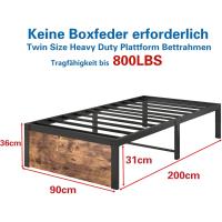 Cama con Plataforma de Metal, Marco de Cama de 140 x 200 cm, Cama de Metal con somier de láminas de Metal, Moderna Cama de Metal para Adultos, niños, Adolescentes, fácil Montaje - details 59