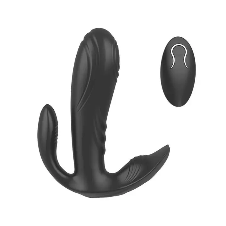 Control remoto inalámbrico Mariposa vibrando calcetines Dildo portátil Vibrador anal Masaje de próstata con función de solapa Masturbación de adultos Juguetes sexuales Enchufe del culo - 1