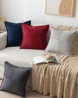 1 funda de almohada de pana con empalme, sofá súper suave, decoración a rayas, almohadas texturizadas para cojín de cama de 18.0 x 18.0 in - details 2
