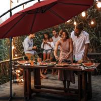 Paraguas de aluminio con manivela 300/350 cm de diámetro Protección UV Impermeable para mercado - details 22
