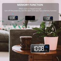 Reloj digital, despertador inteligente con pantalla L y temperatura, puerto de carga USB, 12/24 horas - details 1