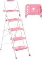 Escaleras Plegables de 3 Escalones, Capacidad de 272KG con Pedales Antideslizantes Anchos, Taburete Escaleras de Mano de Acero, Manubrio de Esponja, Uso en Interiores y Exteriores, Negro - details 30