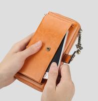 Billeteras largas de piel sintética para mujer, Cartera de marca de alta calidad, monedero clásico con cremallera, a la moda, n - details 4