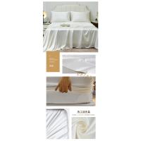 Juego de Ropa de Cama de Seda de Imitación de Cuatro Piezas Color Sólido Estilo Europeo Americano - details 14