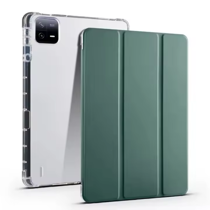 Funda con portalápices 6s, triple, de piel sintética, suave, TPU, para tableta Xiaomi Pad 6S Pro, 12,4 pulgadas - 1
