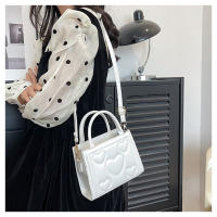 1 bolso elegante de color sólido para mujer con correa desmontable - Diseño con patrón de corazón, perfecto para regalo del Día de San Valentín, disponible en magenta, blanco, negro, verde, amarillo - details 33