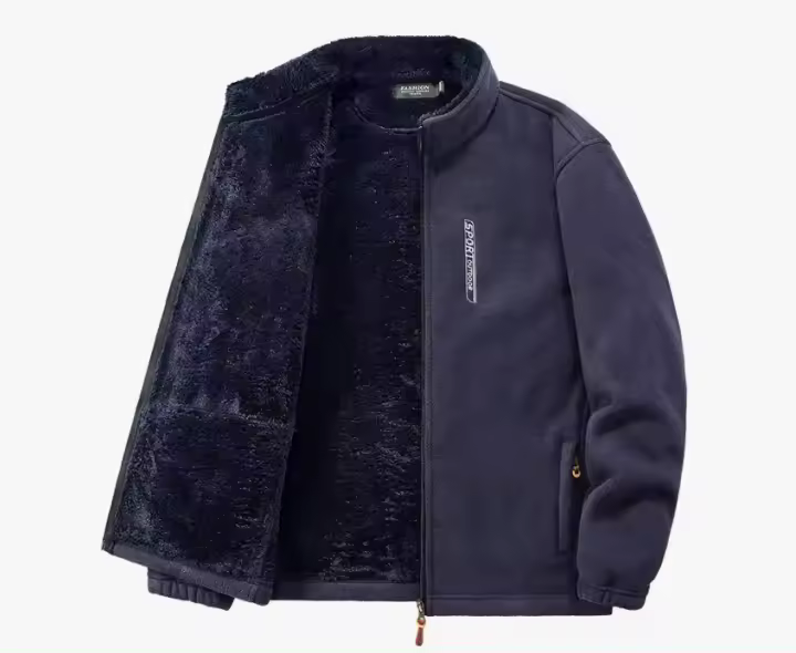 Chaqueta de lana gruesa y cálida para hombre, abrigo de cuello alto a la moda, chaqueta clásica informal de concha suave, otoño e invierno, 2024 - 1