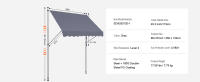 SucceBuy Toldo de patio retráctil, con manivela manual. Altura ajustable. Toldo para patio al aire libre, adecuado para patio, balcón, patio. - details 10