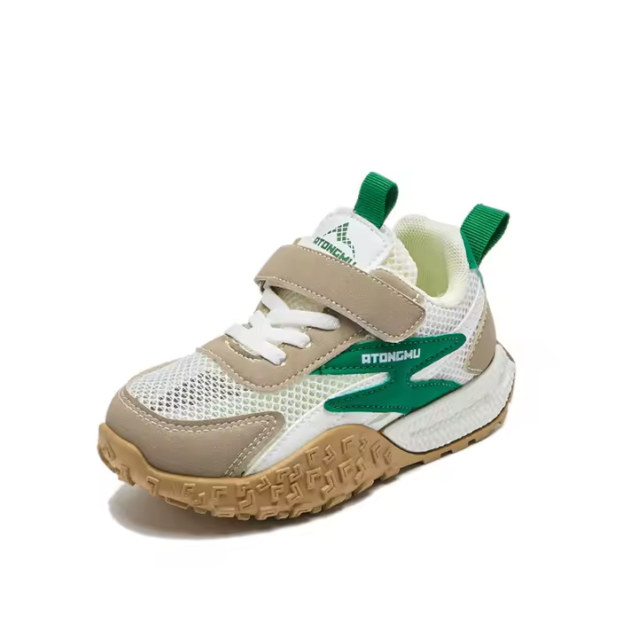 2025 primavera Velcro compañeros de clase niños nuevas zapatillas de deporte de malla transpirable ligera niñas papá zapatos corriendo. - 1