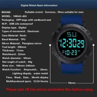 Reloj electrónico deportivo multifunción para hombre, deportivo militar, resistente al agua, luminoso, LED, Digital, con esfera grande, para estudiantes - details 5