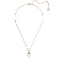 Swarosk-collar con colgante de perlas redondas blancas, cadena de oro rosa con piedra de circón, joyería, regalo del Día de la madre para mujer - details 1